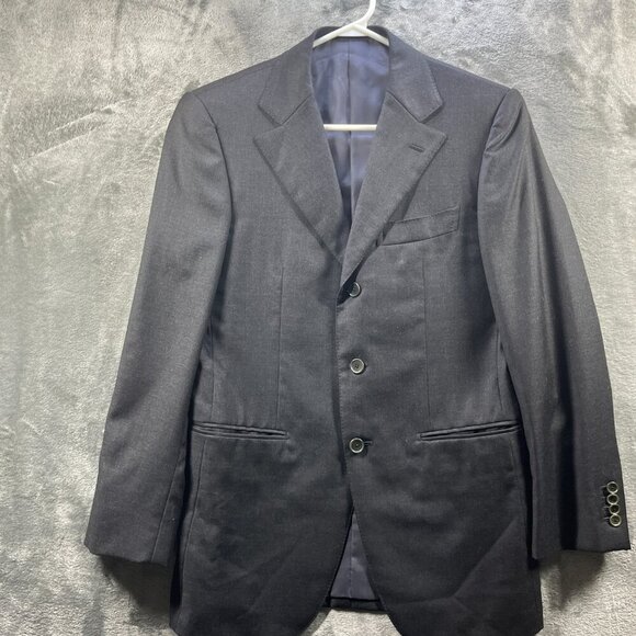 Edifice Mens Blazer Loro Piana Fabric 44 Gray Wool Jacket Four Seasons Classy - Picture 1 of 13